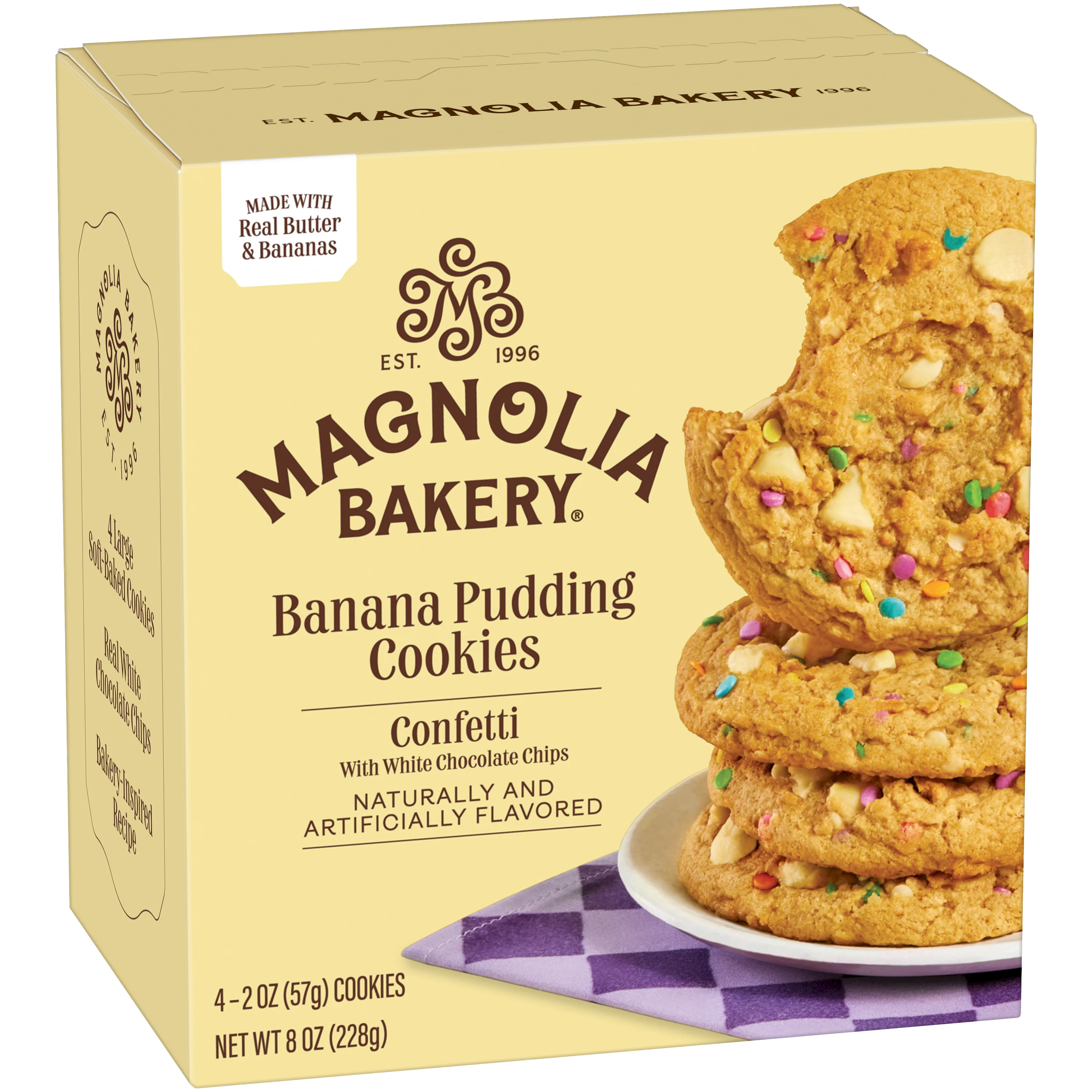 Banana Pudding Cookies - Confetti with White Chocolate Chips