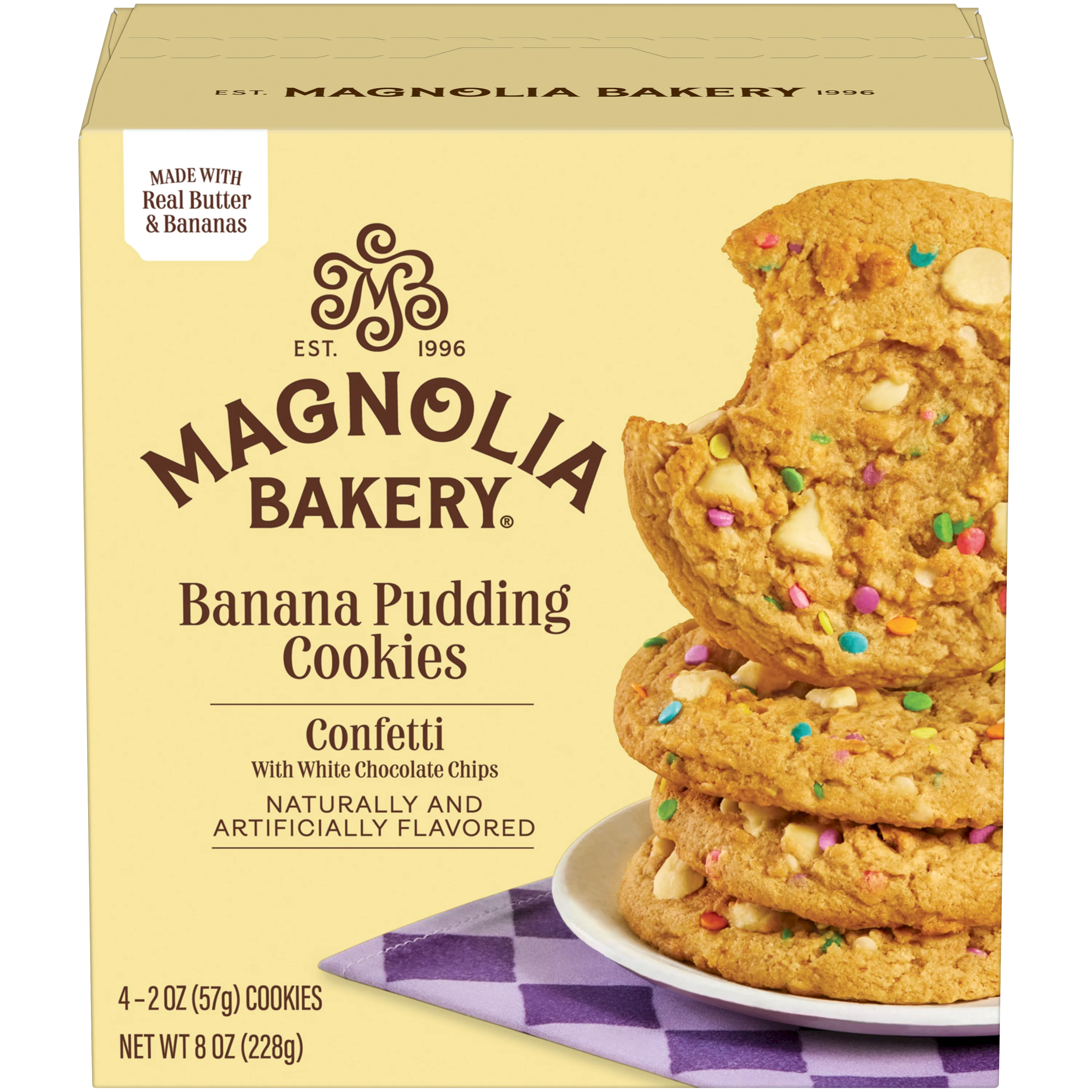 Banana Pudding Cookies - Confetti with White Chocolate Chips
